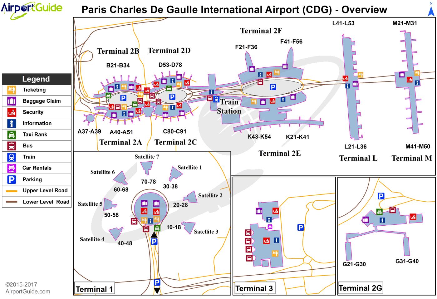 Charles De Gaulle Airport Terminal Kaart 