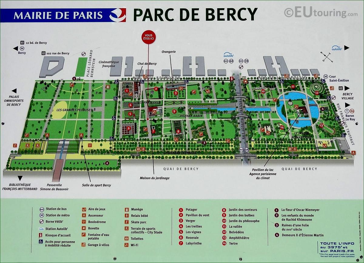 Kaart van paris-bercy in Parijs 