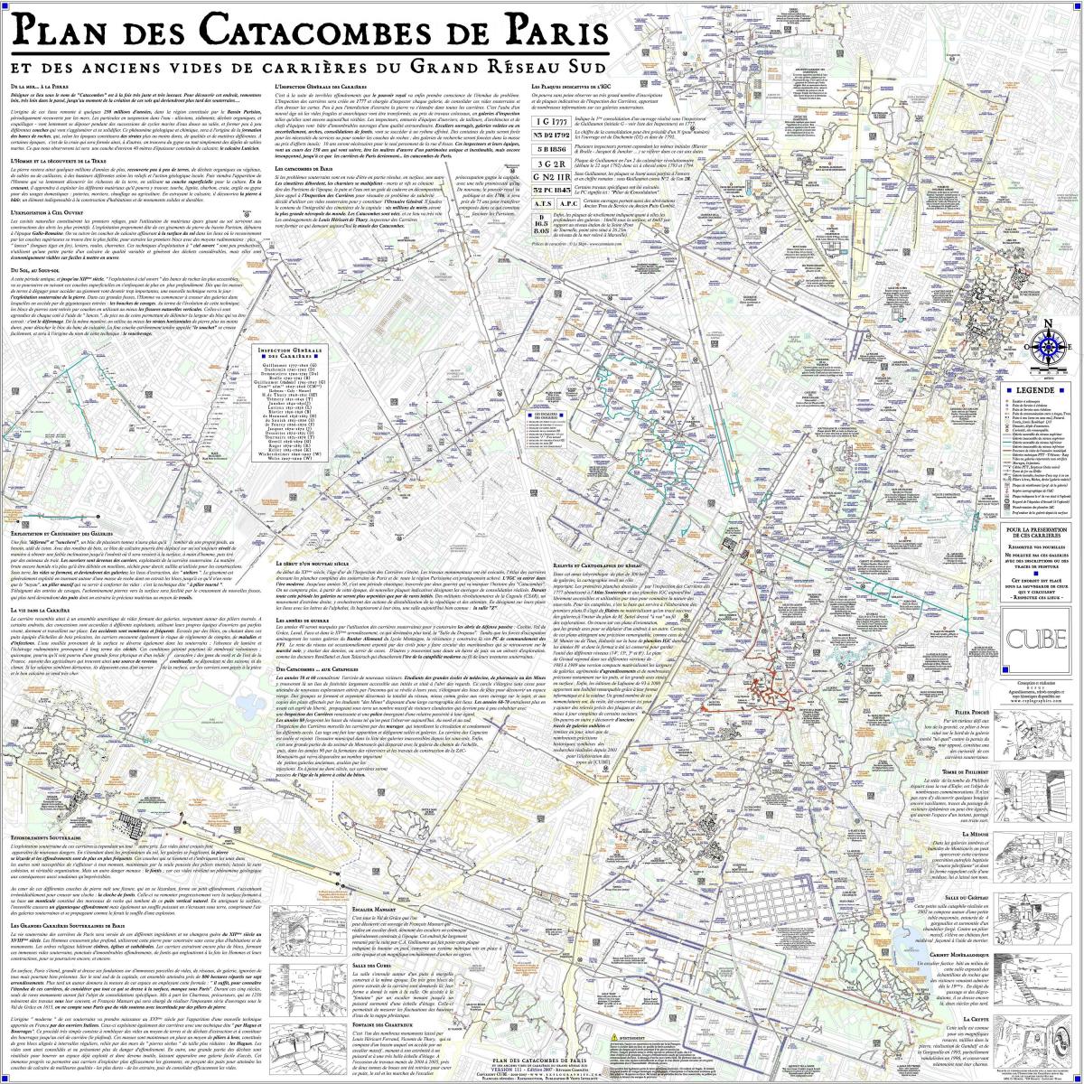 Kaart van catacomben van Parijs