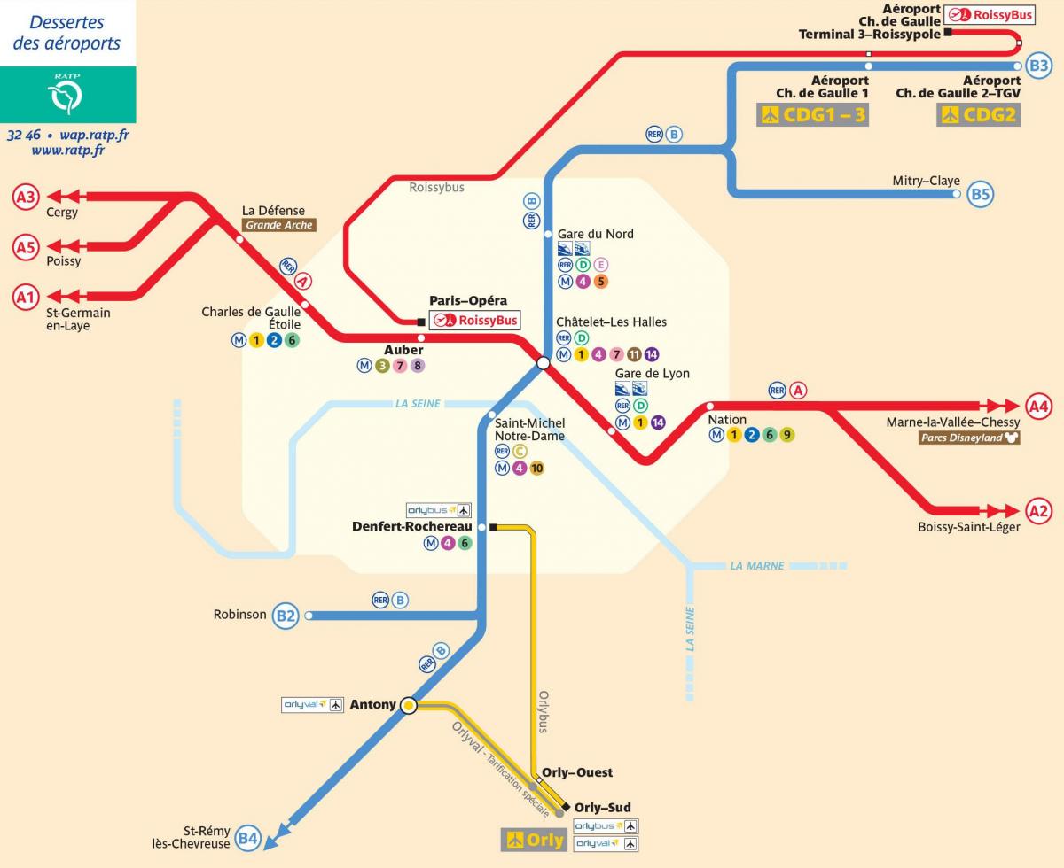 Parijs belangrijkste treinstations kaart