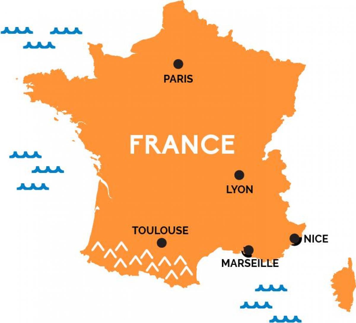 Parijs Frankrijk op de kaart