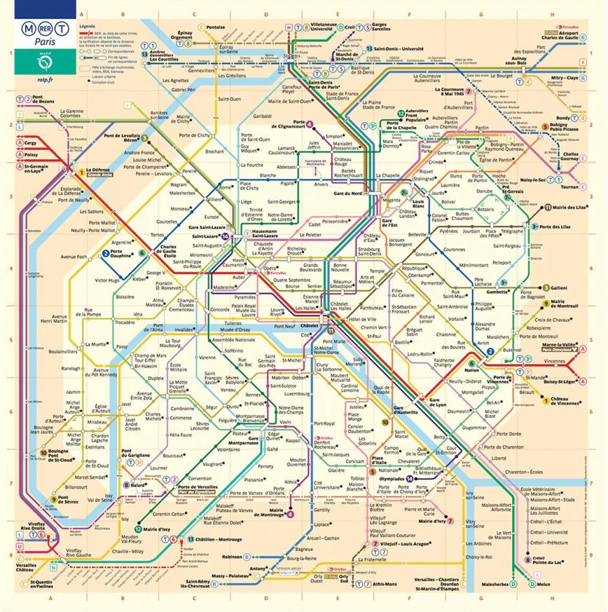 Kaart van Paris metro station