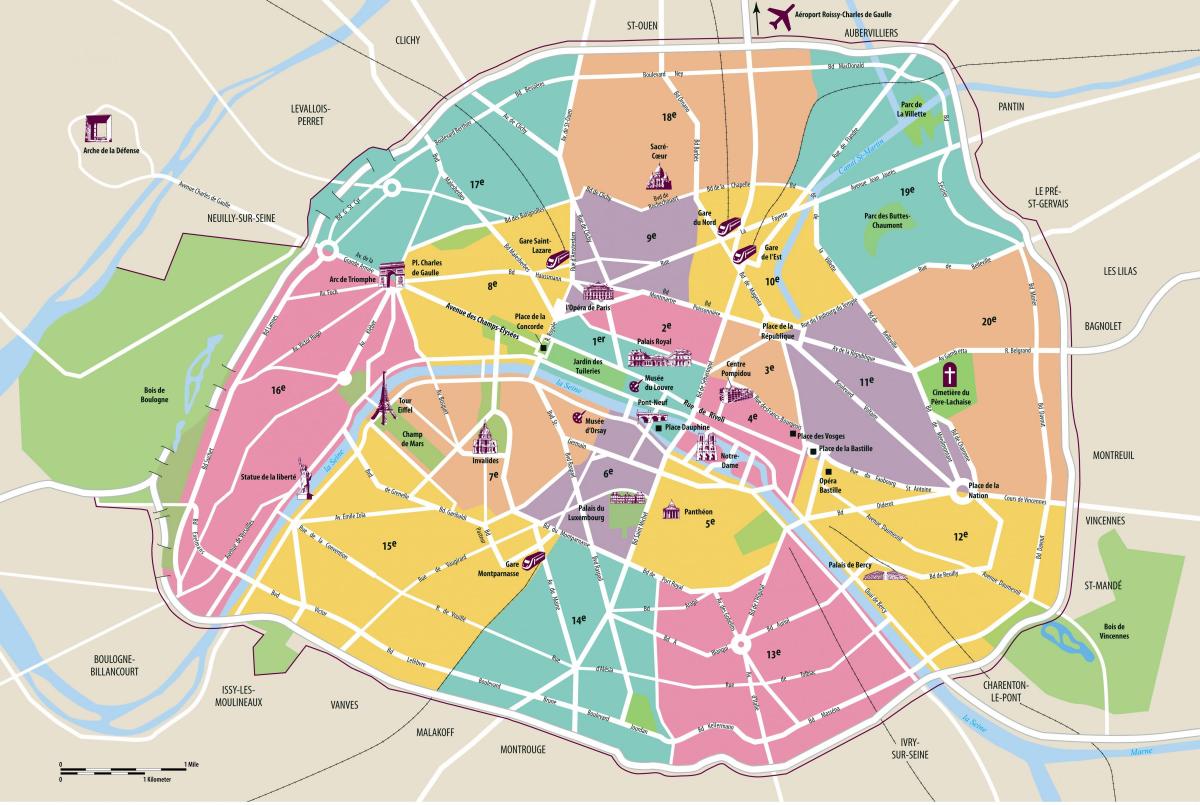 plattegrond van de stad Parijs