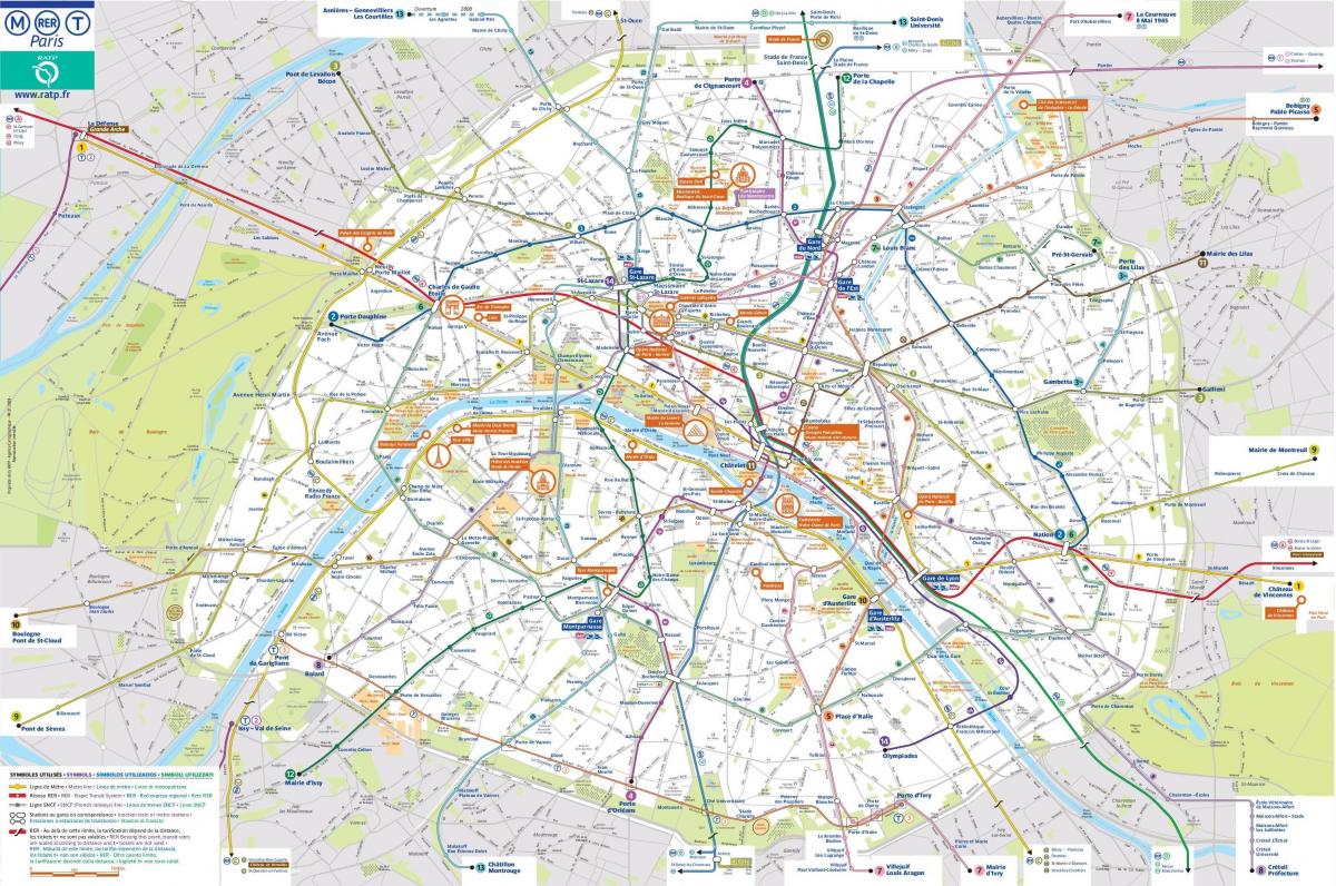 Parijs openbaar vervoer kaart