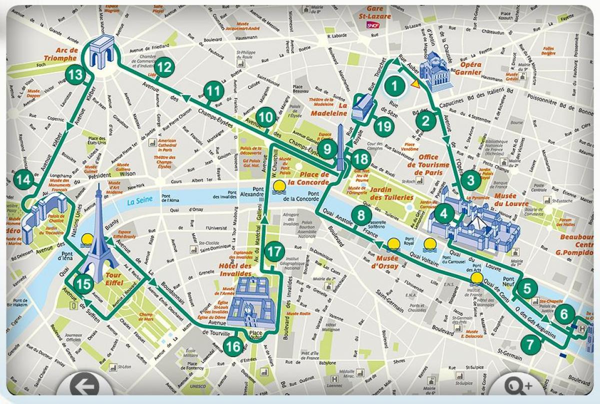 Parijs wandeling kaart