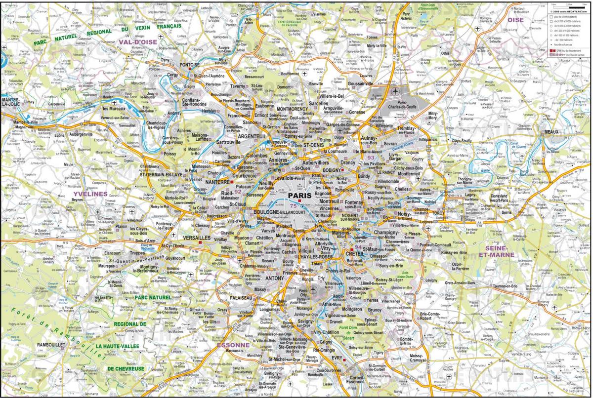 Parijs road kaart
