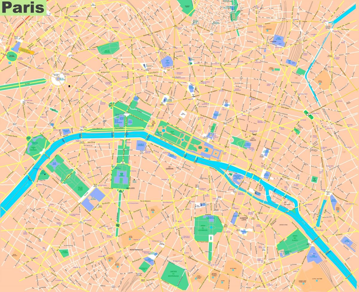 straat kaart van Parijs in Frankrijk