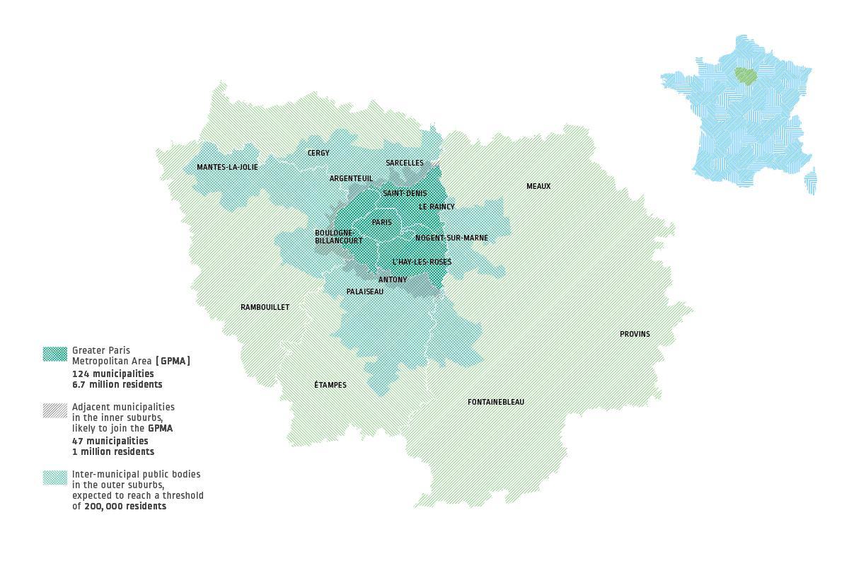 Parijs afdelingen kaart
