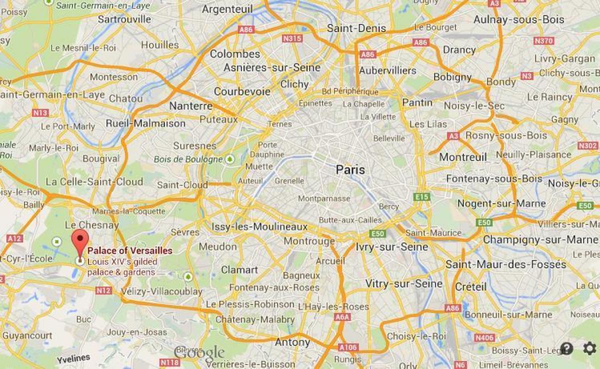 Kaart van versailles Parijs
