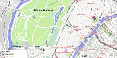 Kaart van 16 arrondissement van Parijs 
