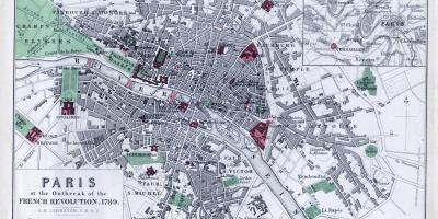 Kaart ofhistorical kaart van Parijs