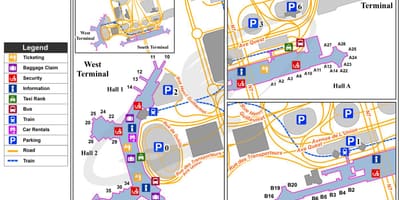 Kaart van de luchthaven orly