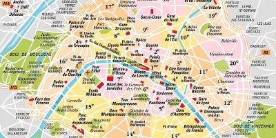 Arrondissement kaart Parijs Frankrijk