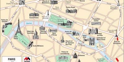 Kaart van Parijs kerken 
