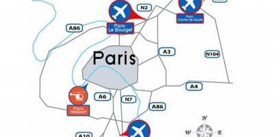 Paris international airport kaart
