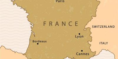 Kaart van Parijs op de kaart van Frankrijk