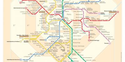 Paris metro rail kaart