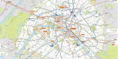 Parijs openbaar vervoer kaart