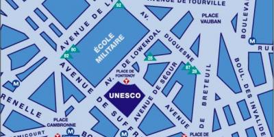 Kaart van de unesco in Parijs